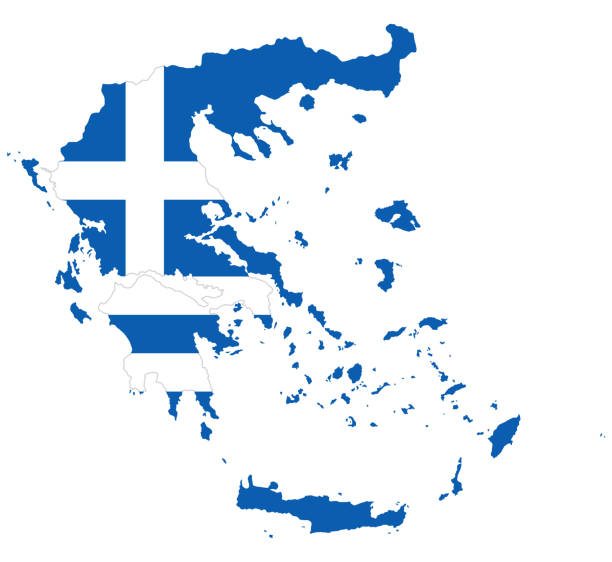 istock Flag in the outline of Greece 926668230