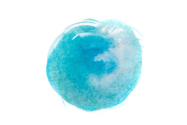 istock Blue watercolor circle isolated on white background 926672062