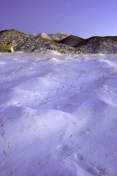 雪の冬景色 - copy space alpenglow winter mountain range ストックフォトと画像