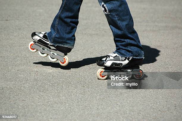 Roller Skating Stock Photo - Download Image Now - Adolescence, Asphalt, Casual Clothing
