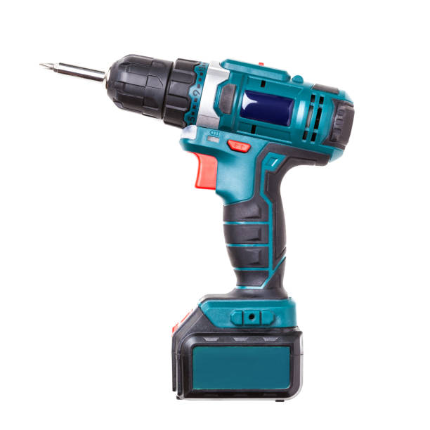 Top view of electric screwdriver isolated on white background.