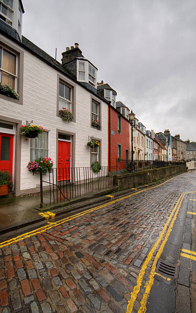 istock Rainy day on a village street, Scotland. 92668600