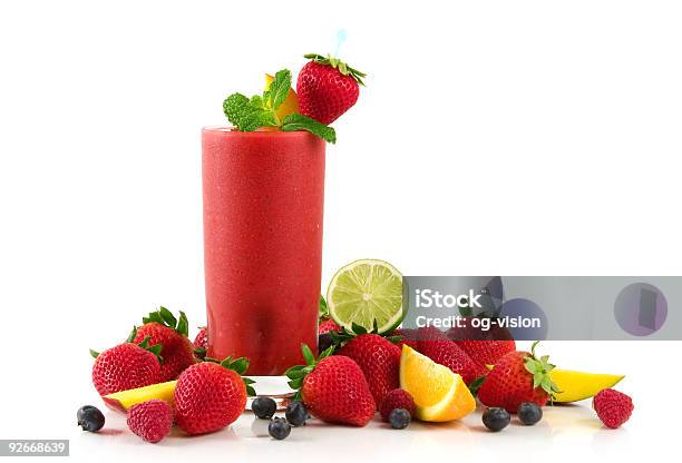 Strawberry Smoothie Stock Photo - Download Image Now - Berry Fruit, Blueberry, Breakfast