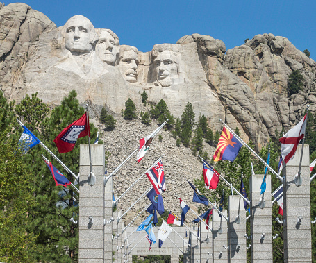 The Avenue of Flags at Mount Rushmore.