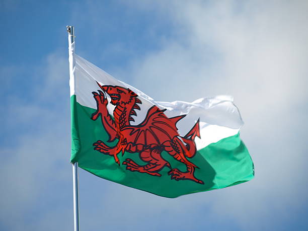 bandera de gales. - welsh flag flag welsh culture all european flags fotografías e imágenes de stock