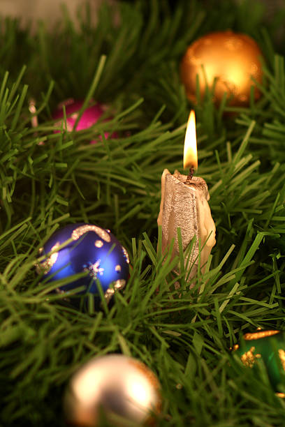 Chrismas decoration and candle light  mickey mantle stock pictures, royalty-free photos & images