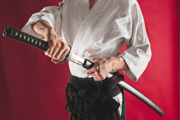 istock The young man are training Aikido at studio 926704404