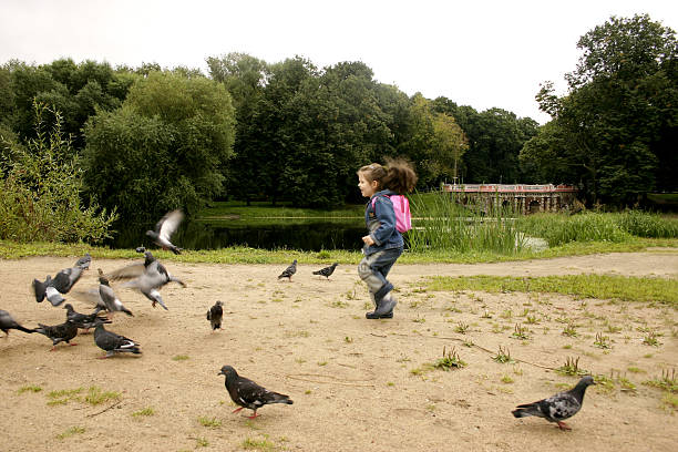 istock Girl and pigeons 92670973