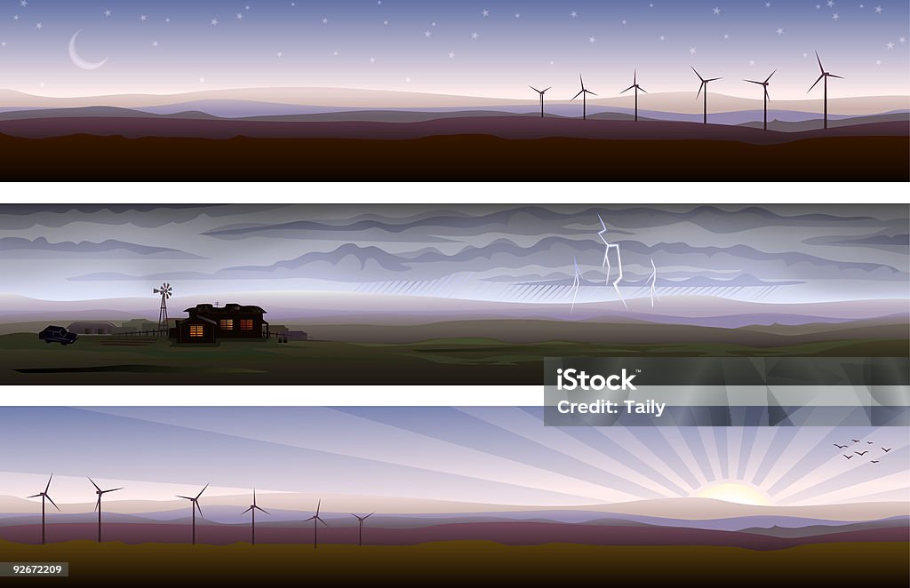 Bannières de la campagne - Illustration de Orage libre de droits