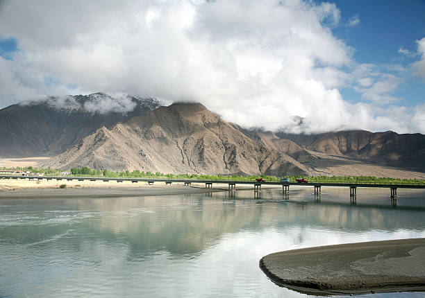 istock Bridge Over River In Rural TIbet 92672289