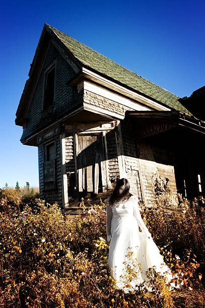 Abandoned Bride  scary bride stock pictures, royalty-free photos & images