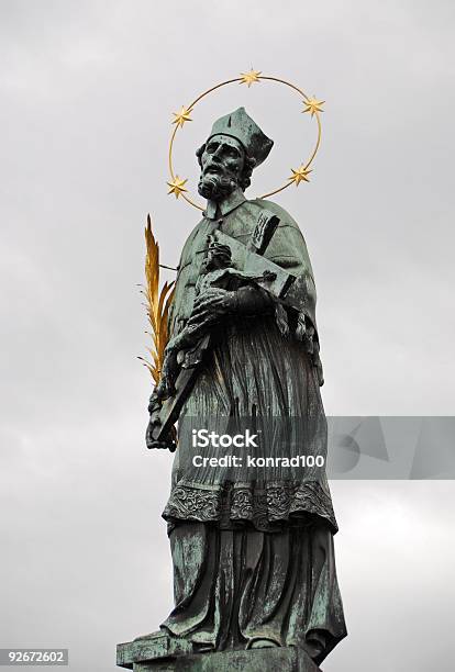 Statue At The Charles Bridge Stock Photo - Download Image Now - Bridge - Built Structure, Capital Cities, Charles Bridge