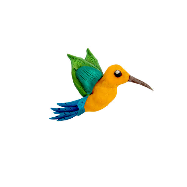 istock Hummingbird Plasticine sculpture 3D rendering bird isolated on white background 926727224
