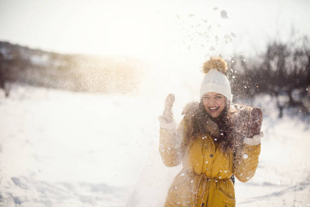 Young woman enjoy a winter day