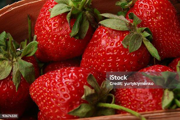 Strawberries In Basket Stock Photo - Download Image Now - Abundance, Agriculture, Basket