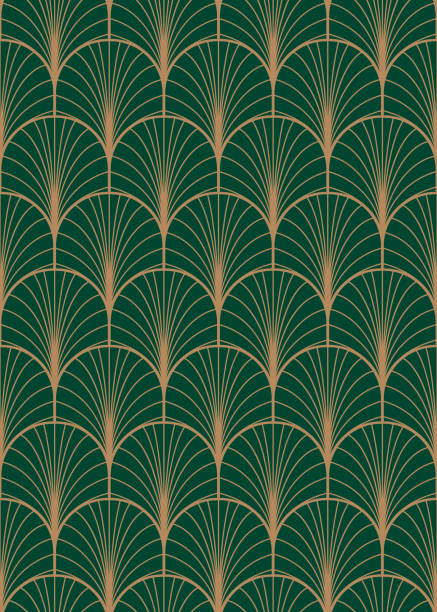 art deco geometryczny wzór wektorowy bez szwu. - paw print obrazy stock illustrations