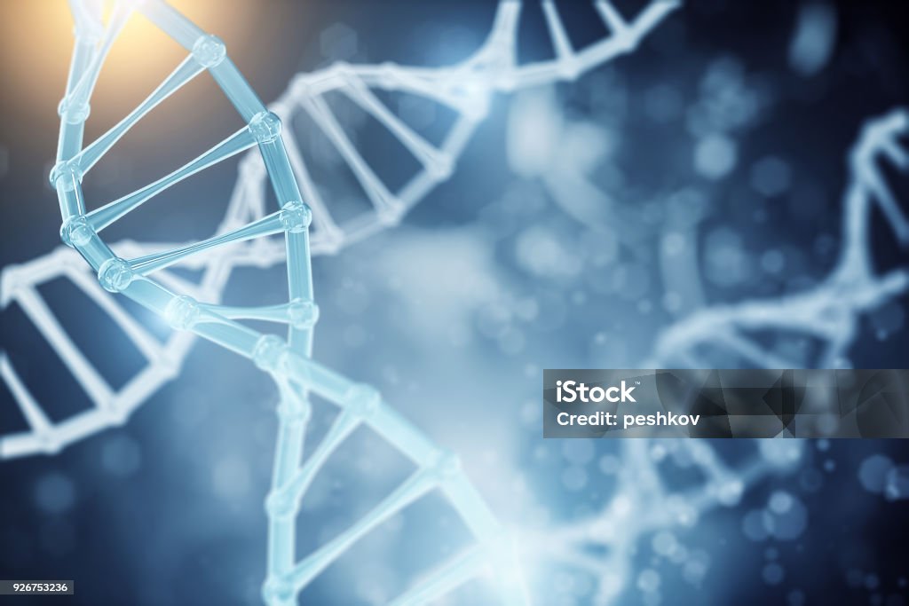 Abstract DNA wallpaper Abstract DNA wallpaper. Science and innovation concept. 3D Rendering DNA Stock Photo