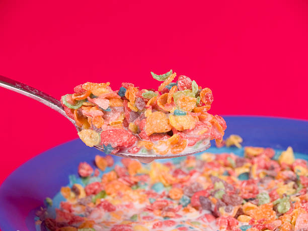 Delicous Bite of Fruity Cereal  pebble stock pictures, royalty-free photos & images