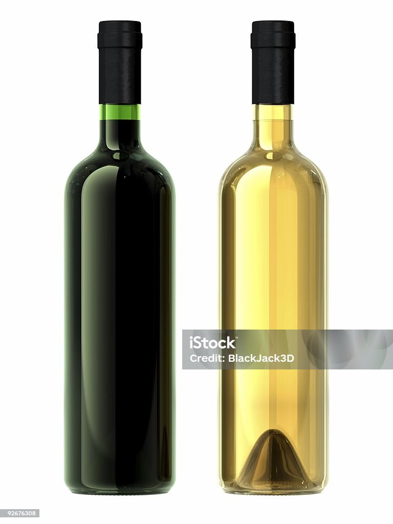 Duas garrafas de vinho - Foto de stock de Garrafa de Vinho - Garrafa royalty-free