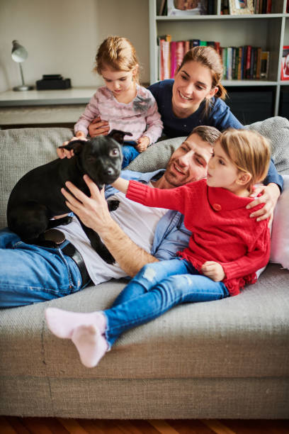 istock Family with children and a dog 926763758