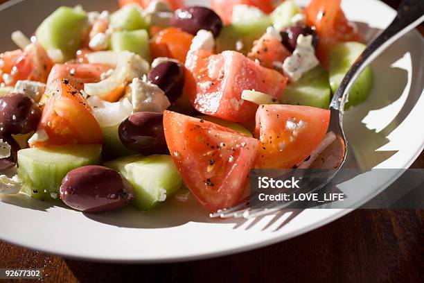 건강한 그리스 샐러드 그리스 샐러드에 대한 스톡 사진 및 기타 이미지 - 그리스 샐러드, 0명, 건강한 식생활