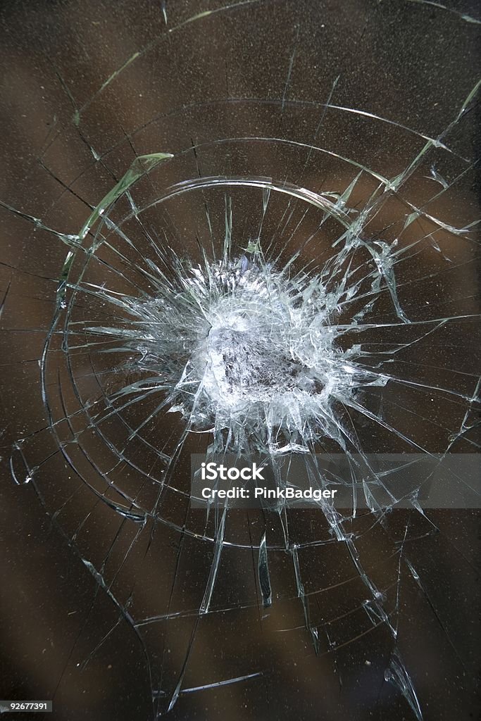 Smashed windshield  Acrylic Glass Stock Photo