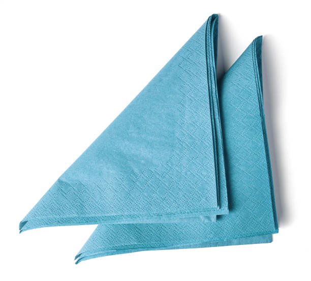 istock Light blue paper napkins from above 926774678