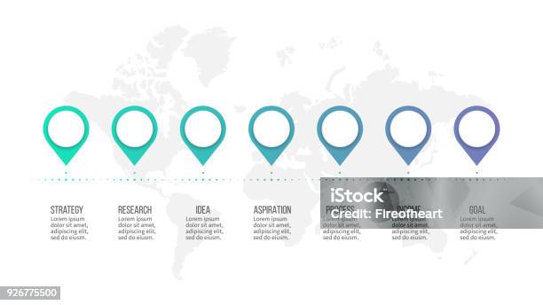 7. Timeline Business Process Timeline With 7 Options Vector Template Stock ...