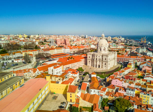 The Church of Santa Engracia converted into the National Pantheon, Lisbon, Portugal Aerial view of The Church of Santa Engracia converted into the National Pantheon, Alfama, Lisbon, Portugal national pantheon lisbon stock pictures, royalty-free photos & images