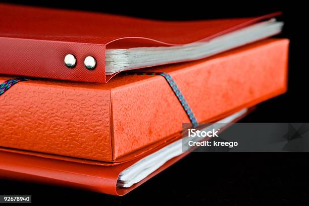 Stack Red File Folders Stock Photo - Download Image Now - File Folder, Legal System, Red