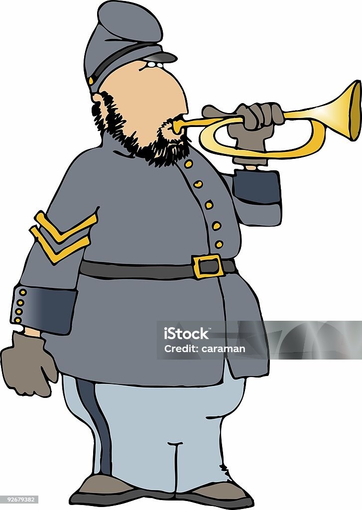 Guerra Civil bugler - Ilustración de stock de Adulto libre de derechos