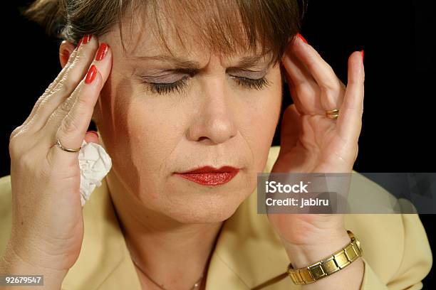 Migraine Woman Stock Photo - Download Image Now - Anxiety, Mature Women, Pain