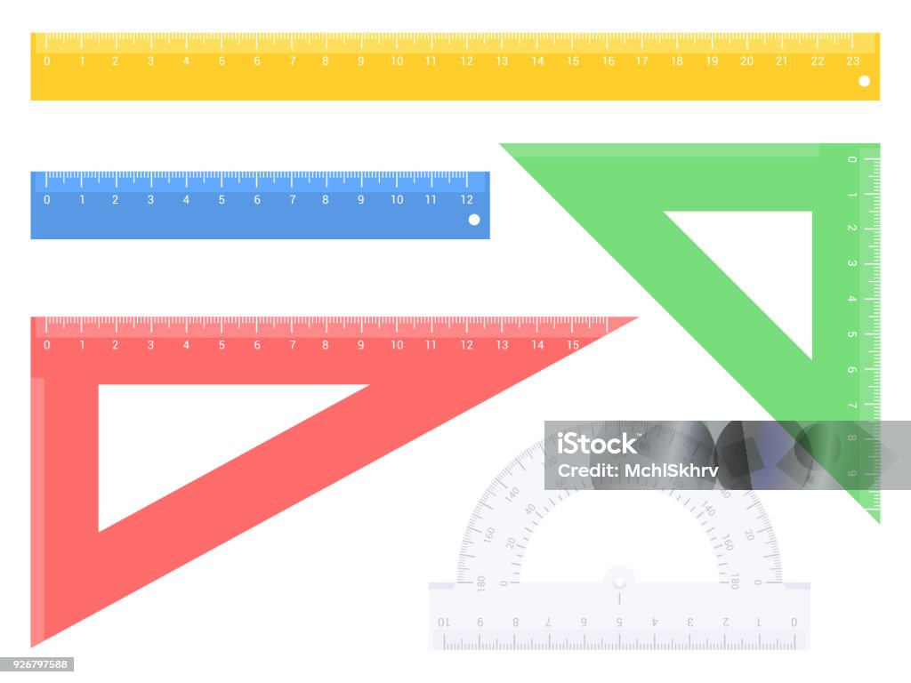 Thước Kẻ Thước Hình Tam Giác Và Người Kéo Dài Hình minh họa Sẵn có ...