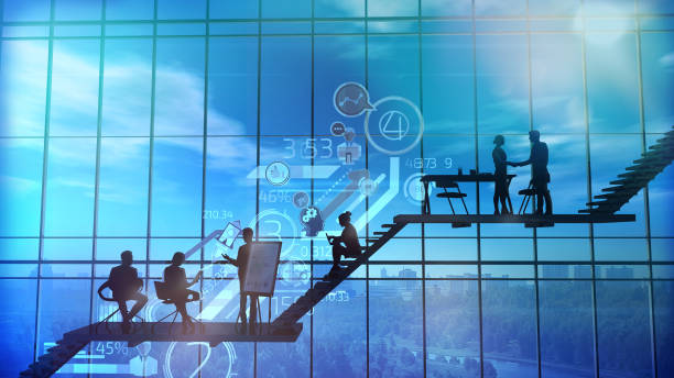 Startup growth Infographics on the office background