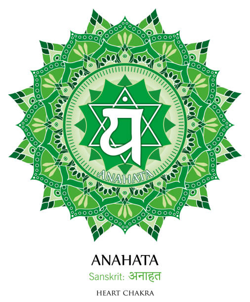 Anahata chakra vector art illustration