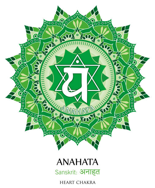 Anahata chakra Fourth chakra illustration vector of Anahata chakra stock illustrations