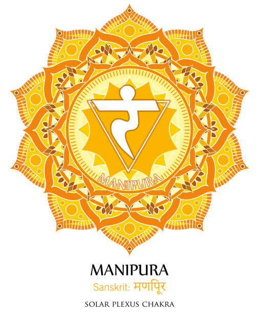 Manipura chakra Third chakra illustration vector of Manipura plexus stock illustrations