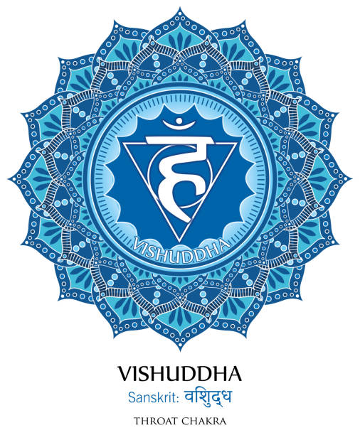 Vishudda chakra vector art illustration