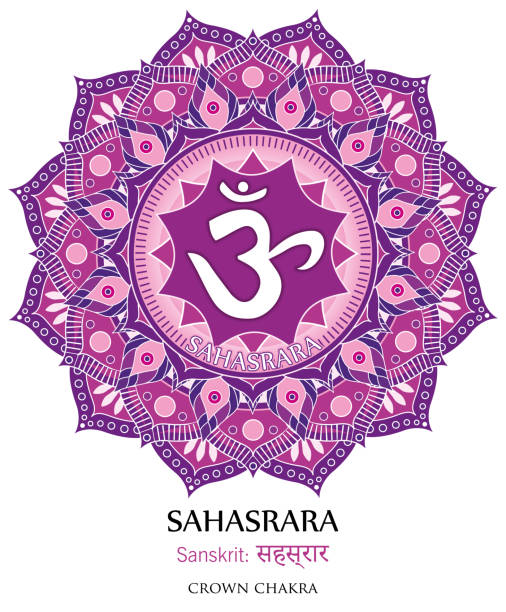 Sahasrara chakra vector art illustration