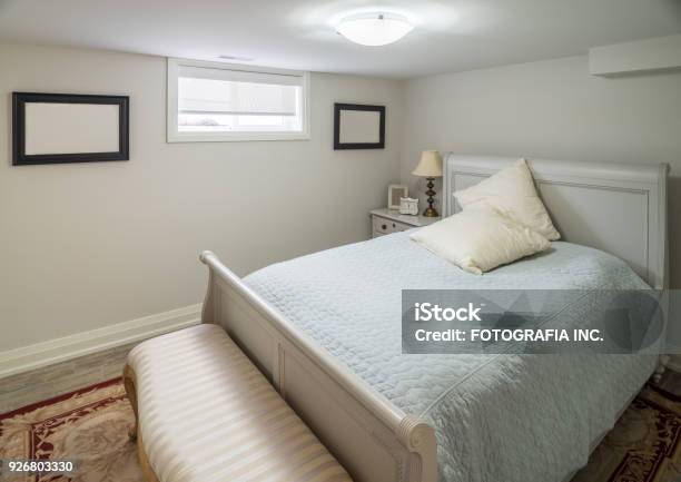 Bungalow Interior Of Bedroom Stock Photo - Download Image Now - Basement, Window, Bedroom