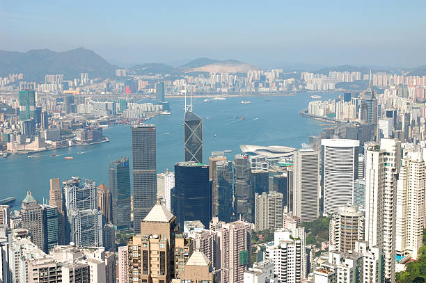 An aerial shot of Hong Kong.