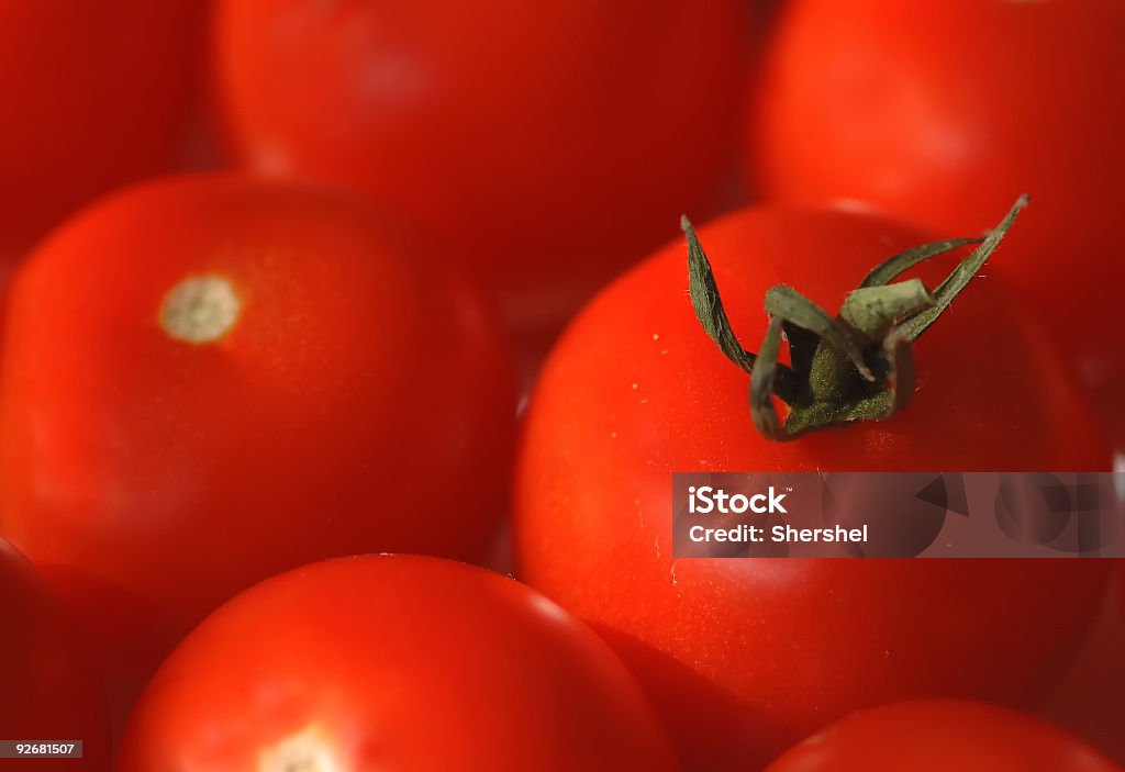 Czerwony Dojrzałe pomidory-makro - Zbiór zdjęć royalty-free (Artykuły spożywcze)