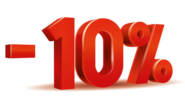 ilustrações de stock, clip art, desenhos animados e ícones de percentage vector, ten - number 10 percentage sign number financial figures