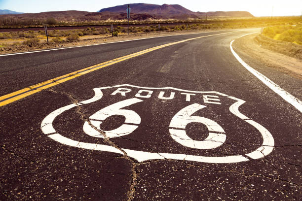 istock Iconic Route 66 sign in American desert land 926821148