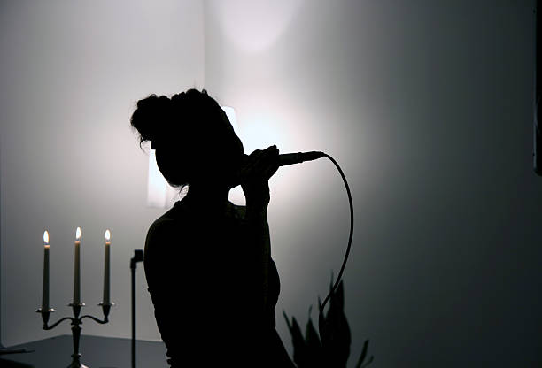 Singing in the Dark stock photo