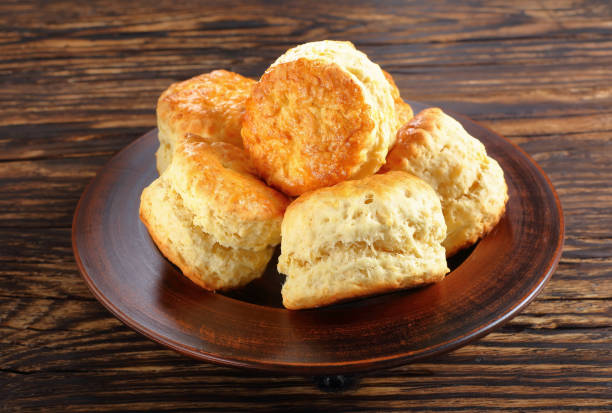 english scones on a clay plate