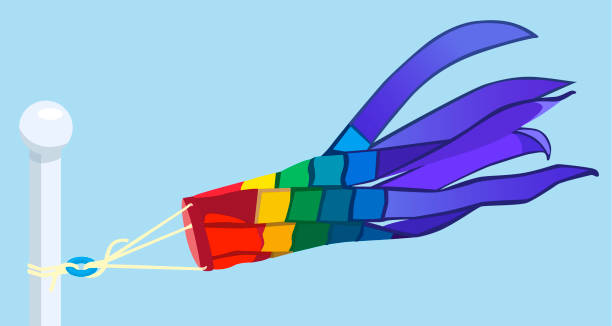 windsock kite.eps vector art illustration