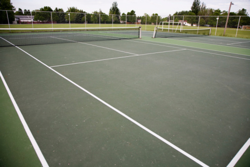 outdoors tennis courts in autumn at sport hotel