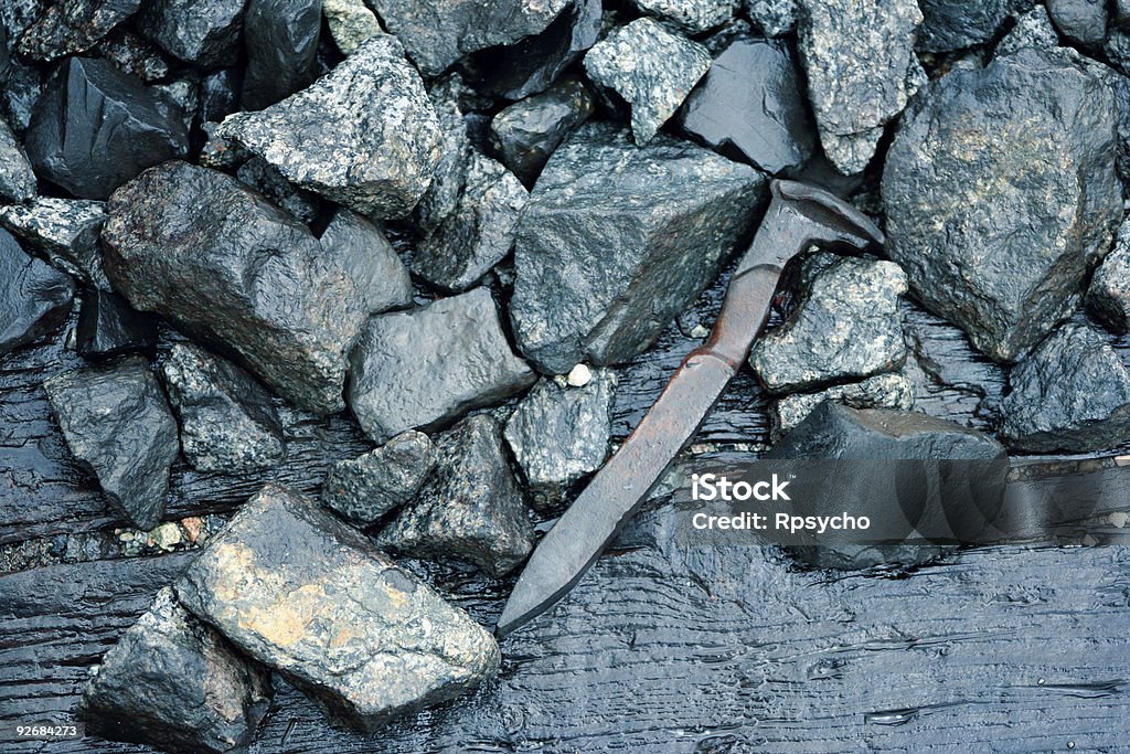 Grungy Railroad Spike  Black Color Stock Photo