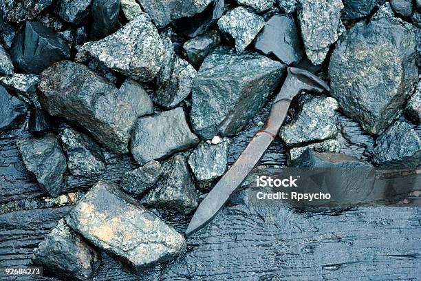 Grungy Railroad Spike Stock Photo - Download Image Now - Black Color, Blue, Color Image